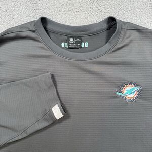 Miami Dolphins Nike Shirt Men’s XXL Grey Long Sleeve T-Shirt Performance Stretch